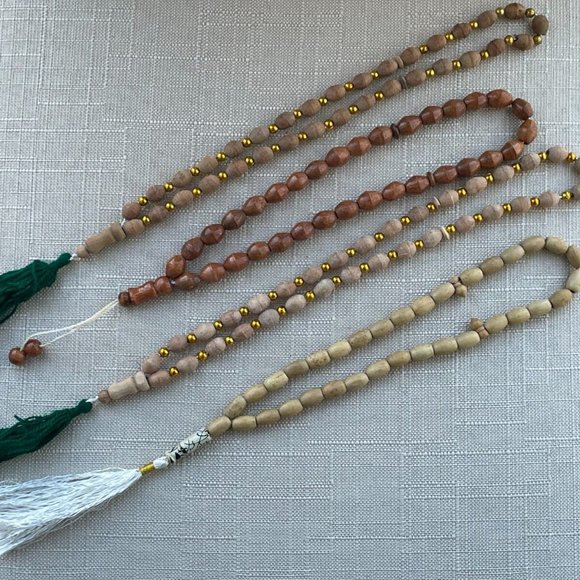 Prayer Tasbeeh Real Wood Handmade Pray Beads Lot of 4 Tasbeh - Picture 4 of 10